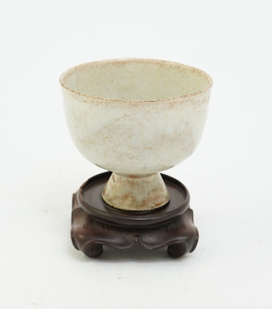 A Chinese qingbai stem cup, Song dynasty